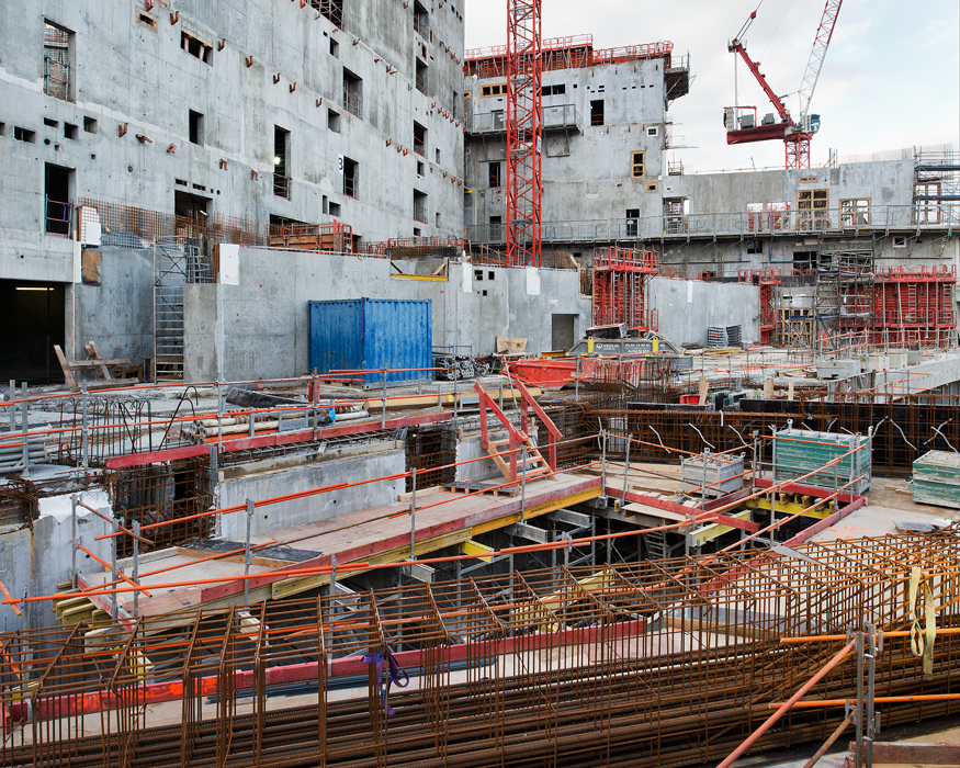 Chantier de la Philharmonie de Paris, Février 2013.