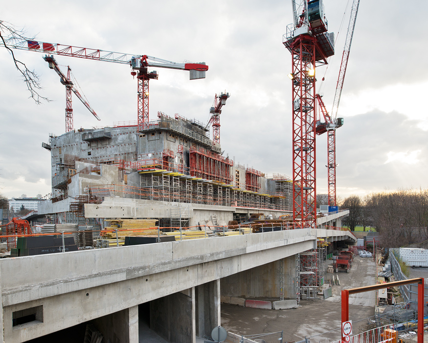 Chantier de la Philharmonie de Paris, Février 2013.