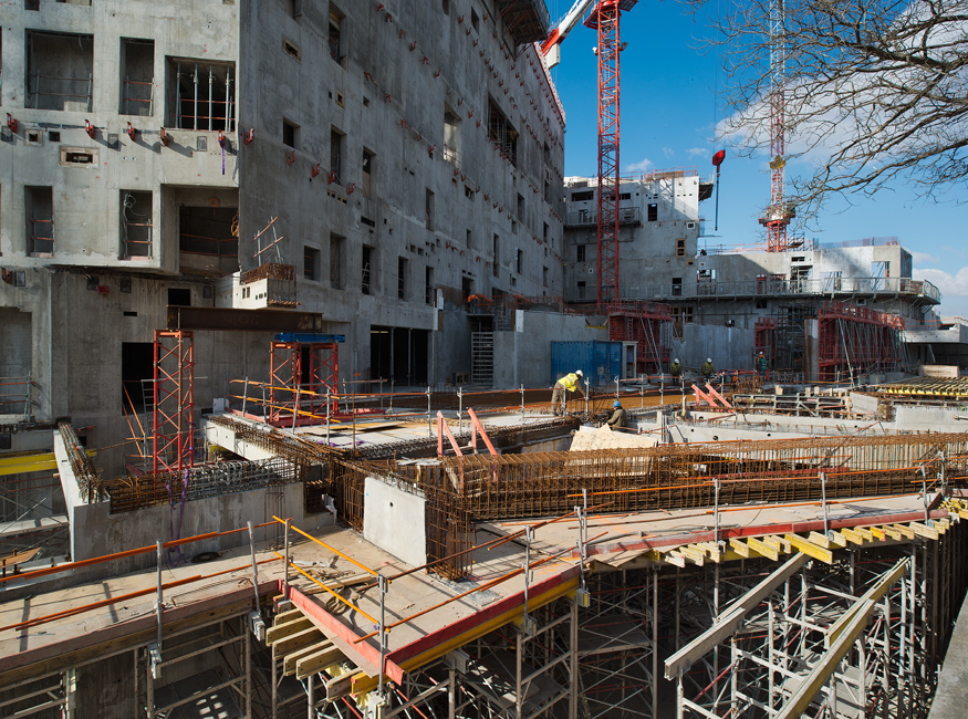 Chantier de la Philharmonie de Paris, conçue par l'architecte J