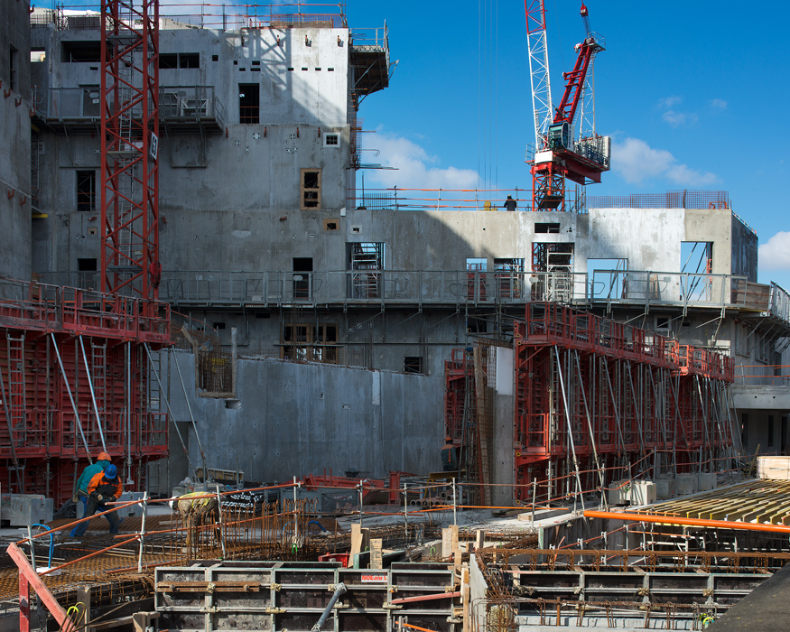 Chantier de la Philharmonie de Paris, conçue par l'architecte J